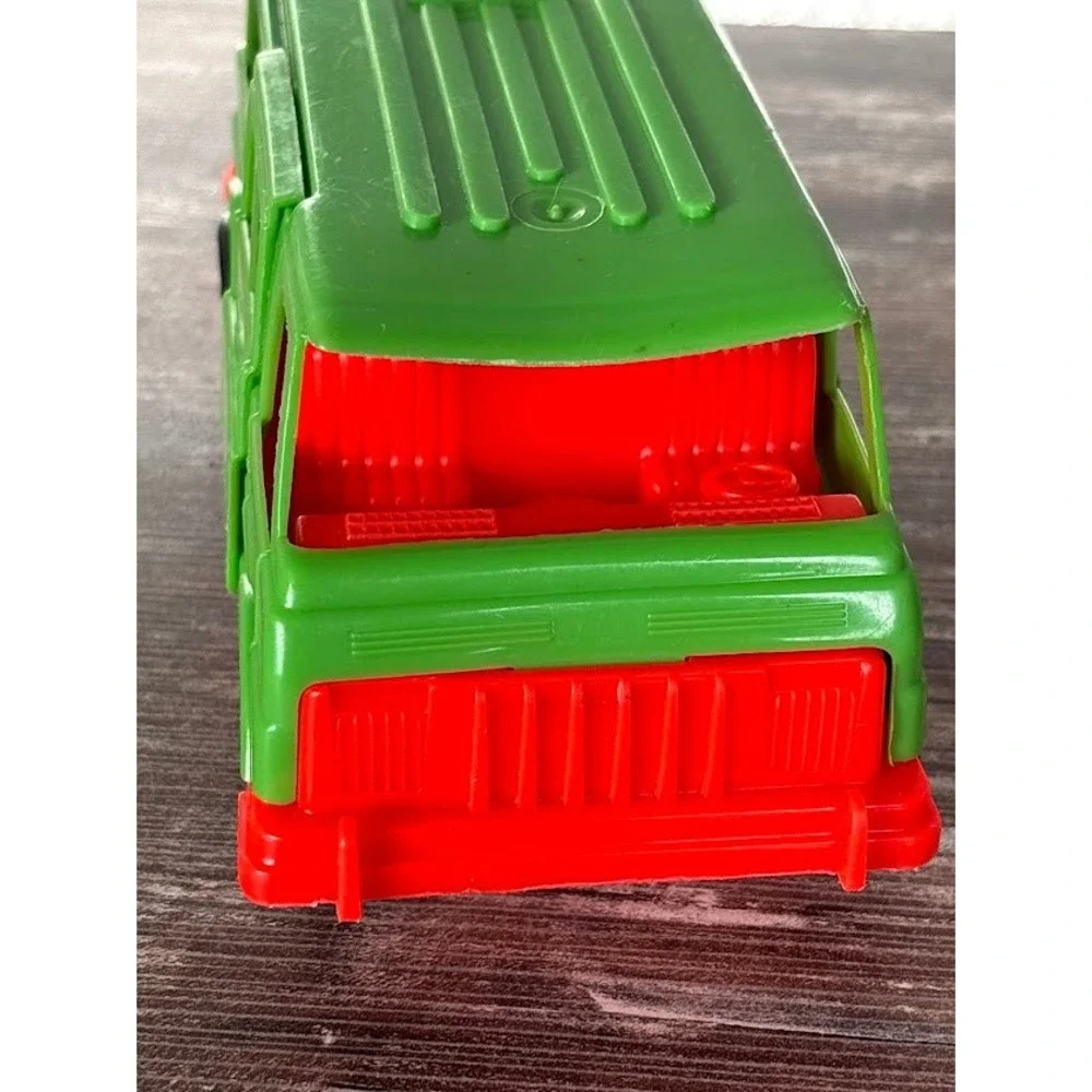 Vintage Amloid Green Van USA Made Red Front Wheels With Sunset Decal Collectible